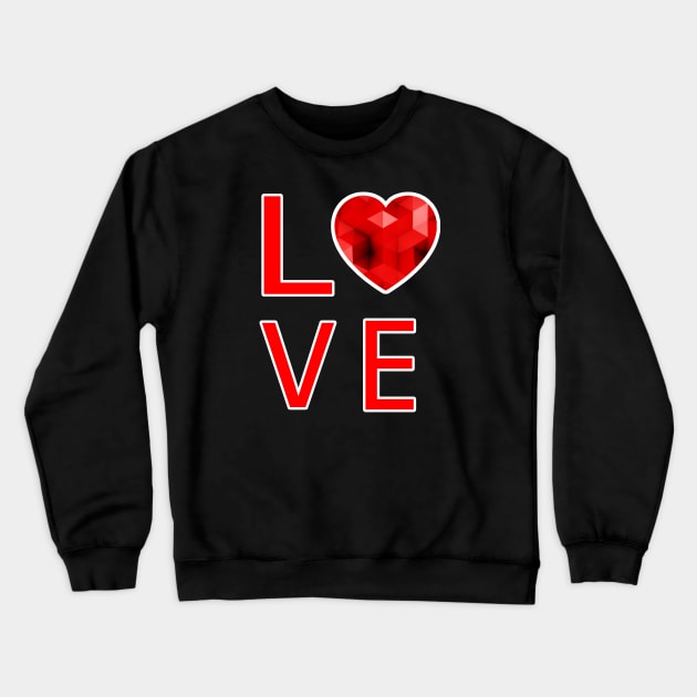 Valentien Day Shirt Love Heart Valentine Crewneck Sweatshirt by EmmaShirt